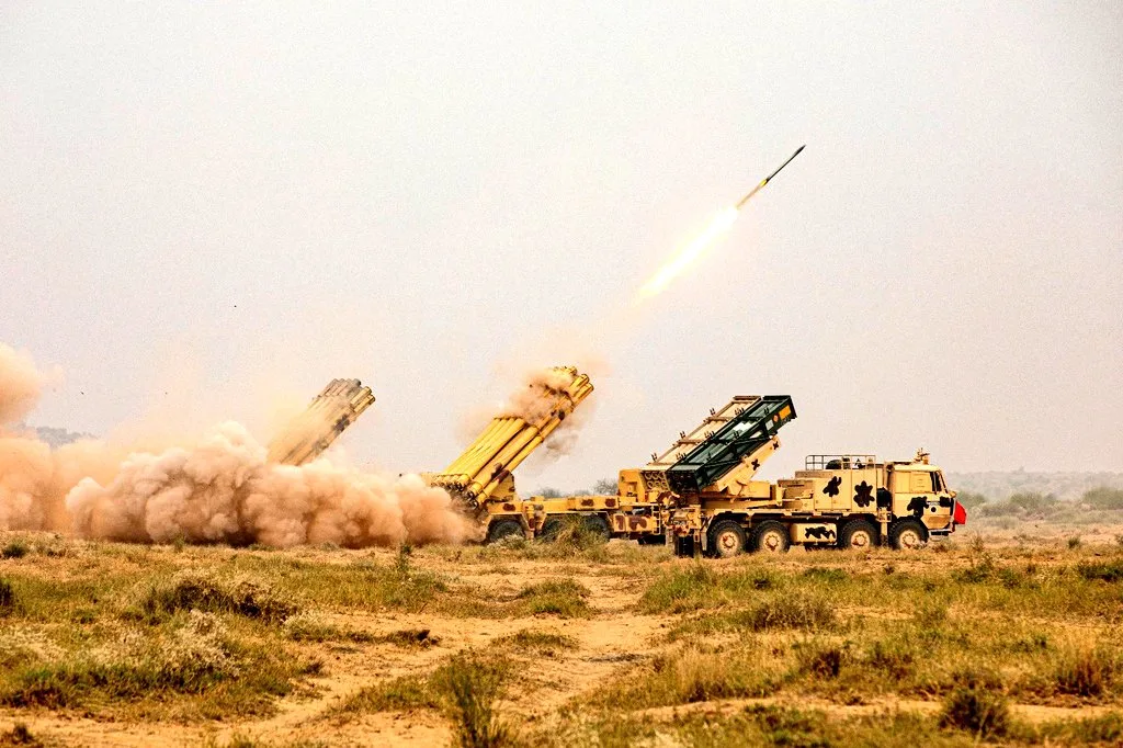 Pinaka MBRL- Pinaka multi-barrel rocket launcher system