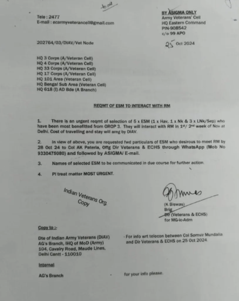 OROP: Government to Hear Soldiers' Concerns Directly, but with Conditions