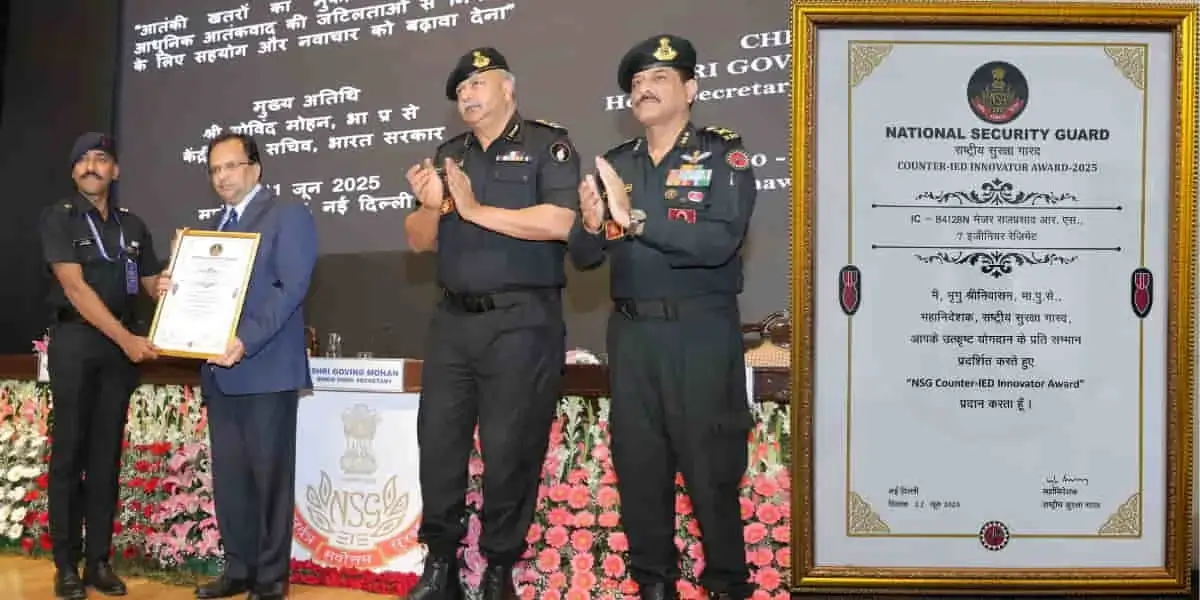 NSG International Seminar: Major Rajprasad Honoured for Indigenous Anti-IED Weapons